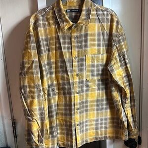Zara Yellow and Brown Plaid Shirt